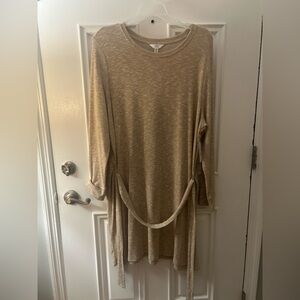 Time and Tru Tan Belted Dress